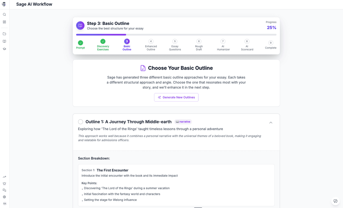 Step 2: Build Your Structure - AI-recommended essay structure and outline